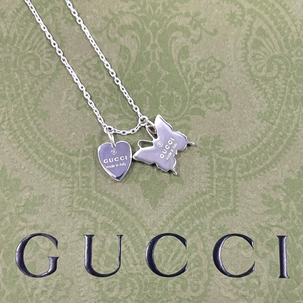 GUCCI bracelet Butterfly heart Silver925 Silver Women Used