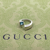 GUCCI Ring spiral Silver925/Blue Topaz #11.5(JP Size) Silver Women Used