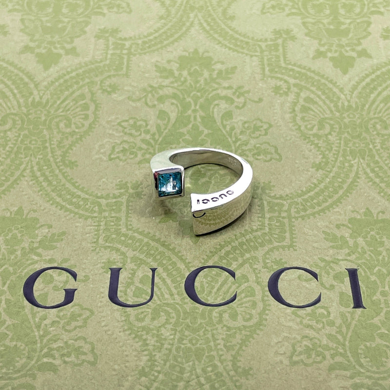 GUCCI Ring spiral Silver925/Blue Topaz #11.5(JP Size) Silver Women Used