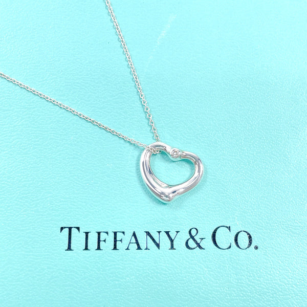 TIFFANY&Co. Necklace Open heart Elsa Peretti Silver925/diamond Silver Women Second hand