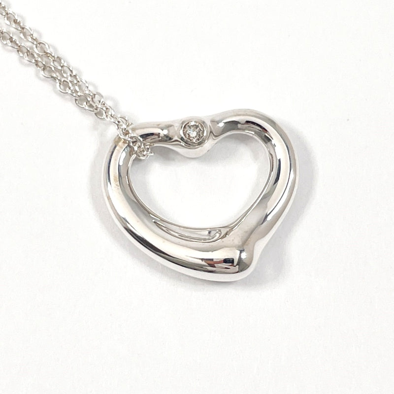 TIFFANY&Co. Necklace Open heart Elsa Peretti Silver925/diamond Silver Women Used