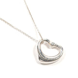 TIFFANY&Co. Necklace Open heart Elsa Peretti Silver925/diamond Silver Women Second hand