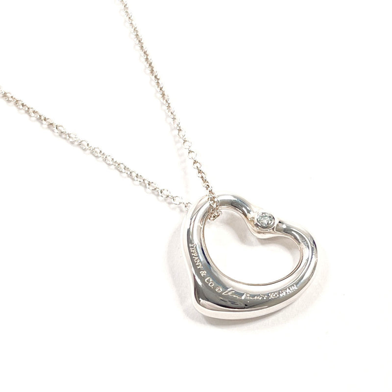 TIFFANY&Co. Necklace Open heart Elsa Peretti Silver925/diamond Silver Women Second hand