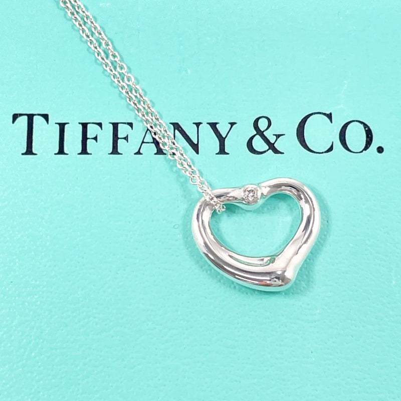 TIFFANY&Co. Necklace Open heart Elsa Peretti Silver925/diamond Silver Women Used