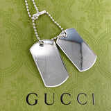 GUCCI Necklace dog tag double plate Ball chain Silver925 Silver unisex Second hand