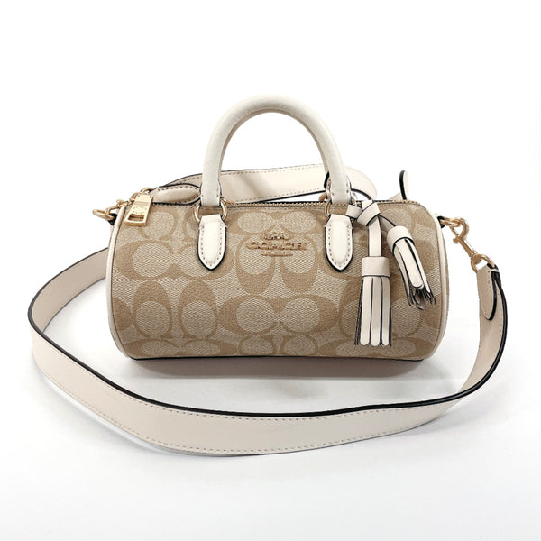 COACH Handbag CK689 Lacy Crossbody Signature 2WAY PVC/leather beige beige Women Second hand