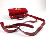 Salvatore Ferragamo Shoulder Bag BA214692 Gancini Suede/leather Red Women Used