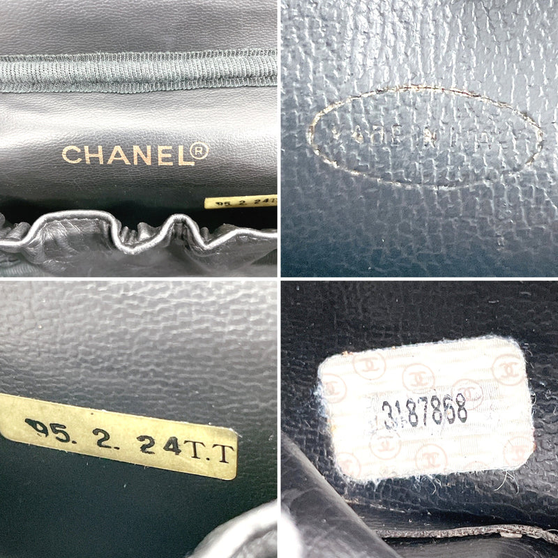 CHANEL Handbag Vanity Bicolole lambskin Black Women Used