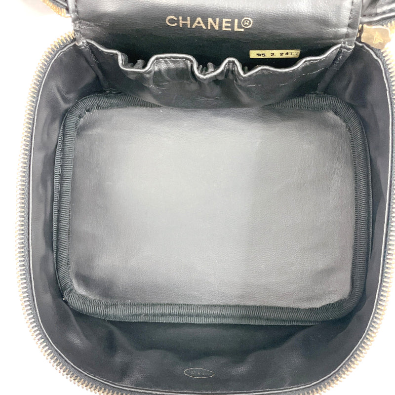 CHANEL Handbag Vanity Bicolole lambskin Black Women Used