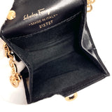 Salvatore Ferragamo Shoulder Bag 212727 Gancini Mini Chain Shoulder Suede Black Women Used