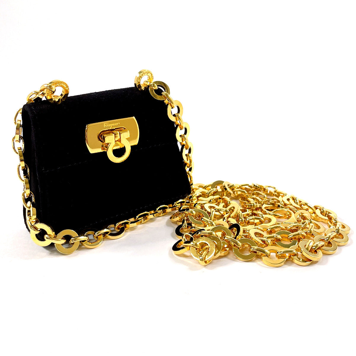 Salvatore Ferragamo Shoulder Bag 212727 Gancini Mini Chain