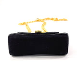 Salvatore Ferragamo Shoulder Bag 212727 Gancini Mini Chain Shoulder Suede Black Women Used