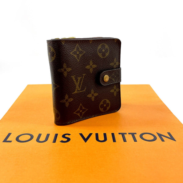 LOUIS VUITTON wallet M61667 Compact zip Monogram canvas Brown Women Used