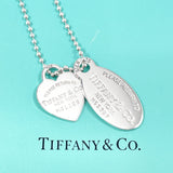 TIFFANY&Co. Necklace Return to Oval Tag Heart Tag Silver925 Silver Women Used