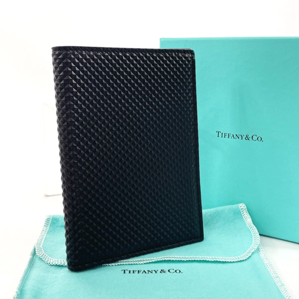 TIFFANY&Co. passport case Passport cover Diamond Point leather Black unisex Second hand