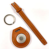 HERMES key ring H0009061J37 Apple Air Tag Keyring Echape Vaux Swift Brown UCarved seal unisex Used