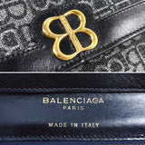 BALENCIAGA Shoulder Bag BB logo 2WAY Vintage canvas/leather Black Women Second hand