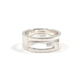 GUCCI Ring Branded Cutout G Silver925 #US 8 Silver mens Second hand