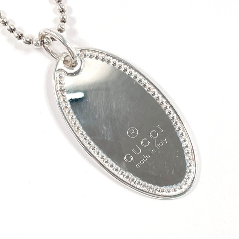 GUCCI Necklace Oval tag Ball chain Silver925 Silver unisex Second hand