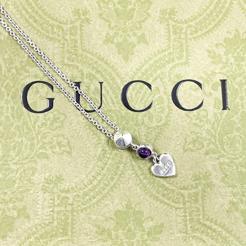 GUCCI Necklace 805338676 heart Silver925/amethyst Silver Women Second hand