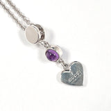 GUCCI Necklace 805338676 heart Silver925/amethyst Silver Women Second hand