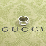 GUCCI Ring Branded Cutout G Sterling Silver 925 US Size 4.5 Women Accessory