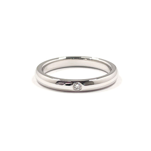 TIFFANY&Co. Ring Stacking band ring Elsa Peretti Pt950Platinum/diamond #US 5 1/4 Silver Women Second hand