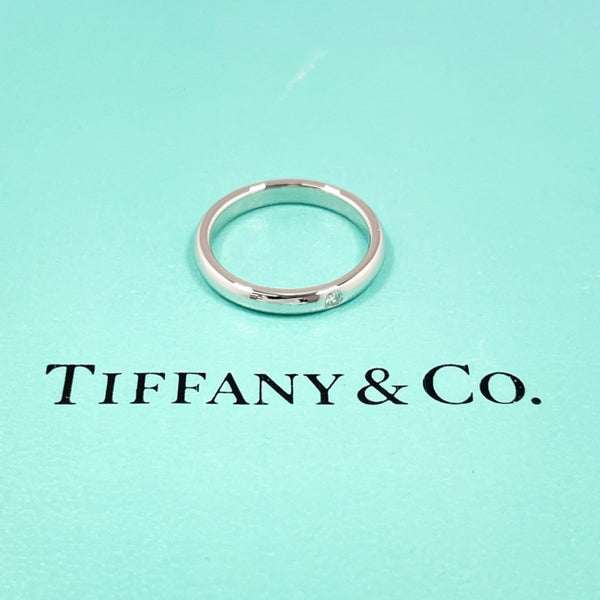 TIFFANY&Co. Ring Stacking band ring Elsa Peretti Pt950Platinum/diamond #US 5 1/4 Silver Women Second hand