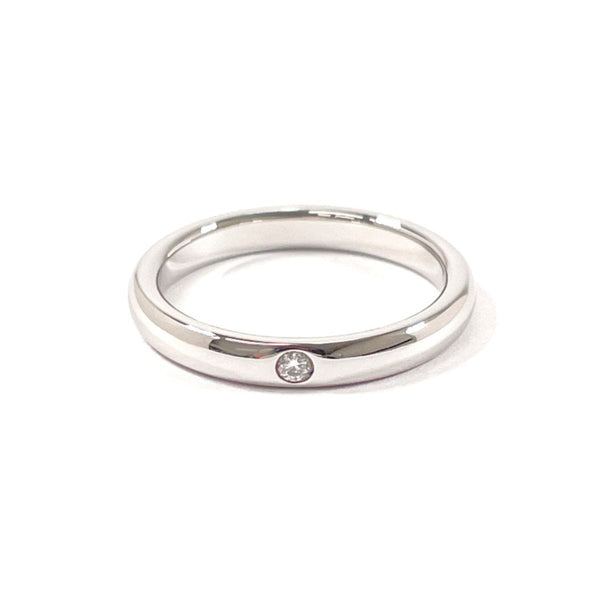 TIFFANY&Co. Ring Stacking band ring Elsa Peretti Pt950Platinum/diamond #US 5 1/2 Silver Women Second hand