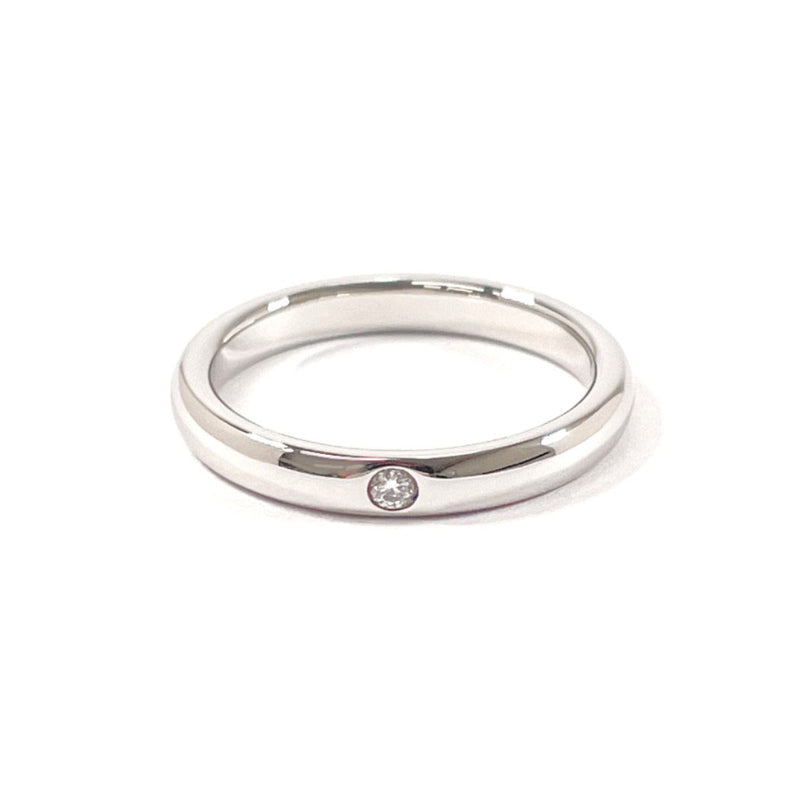 TIFFANY&Co. Ring Stacking band ring Elsa Peretti Pt950Platinum/diamond #11(JP Size) Silver Women Used