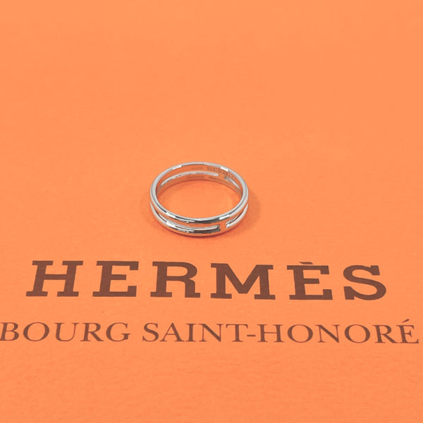 HERMES Ring Arianne K18 white gold #8.5(JP Size) Silver Women Used