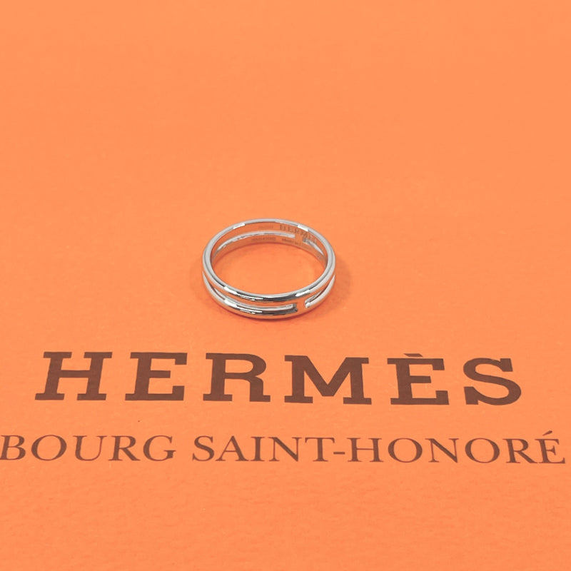 HERMES Ring Arianne K18 white gold #8.5(JP Size) Silver Women Used