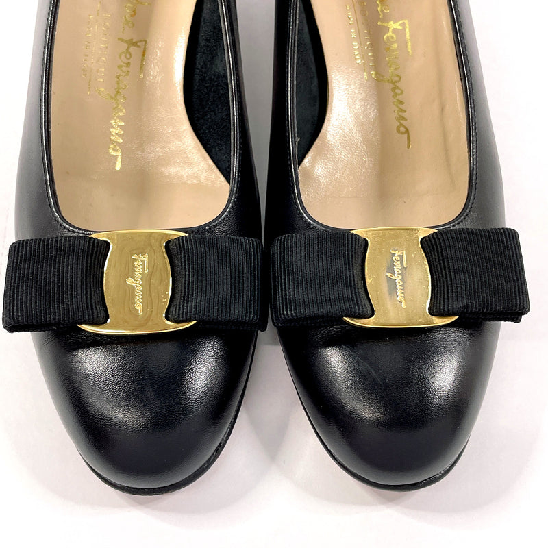 Salvatore Ferragamo pumps Vala Ribbon leather Black Women Second hand