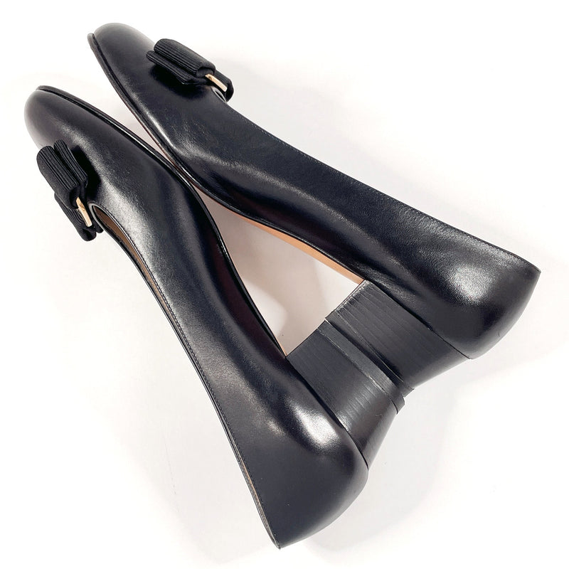 Salvatore Ferragamo pumps Vala Ribbon leather Black Women Second hand