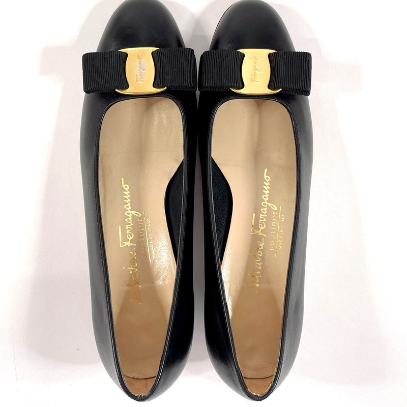 Salvatore Ferragamo pumps Vala Ribbon leather Black Women Second hand