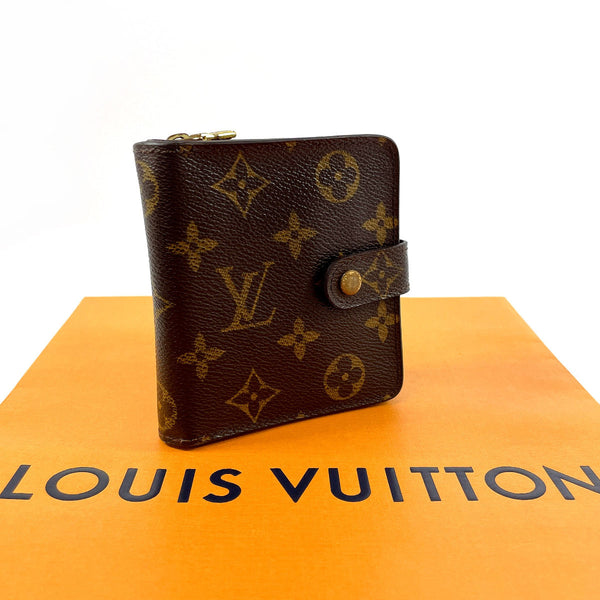 LOUIS VUITTON wallet M61667 Compact zip Monogram canvas Brown Women Used