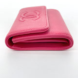 CHANEL Card Case coin purse COCO Mark leather pink Women Used