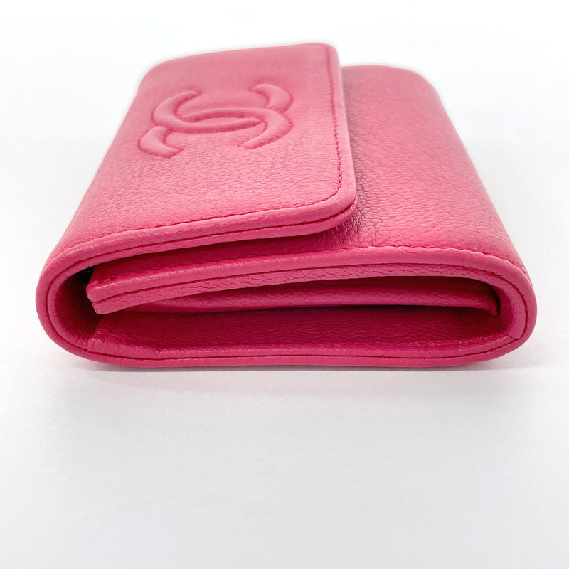 CHANEL Card Case coin purse COCO Mark leather pink Women Used