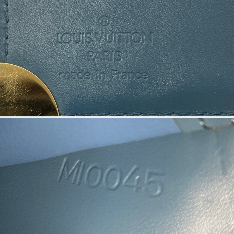 LOUIS VUITTON wallet M91829 Compact zip Suhari leather blue blue Women Used