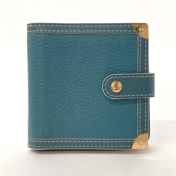 LOUIS VUITTON wallet M91829 Compact zip Suhari leather blue blue Women Second hand