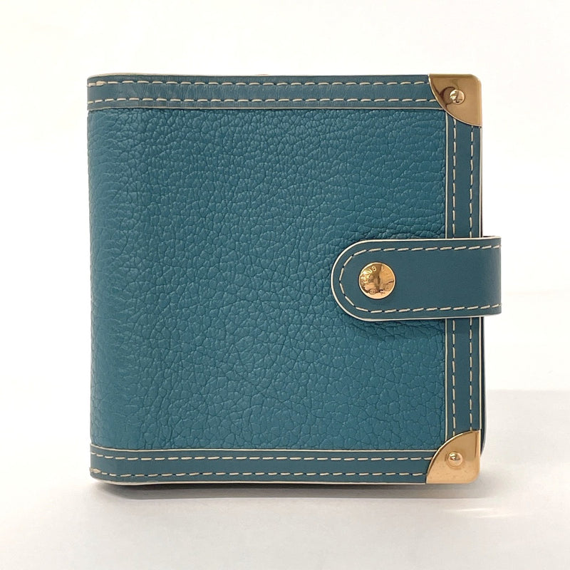 LOUIS VUITTON wallet M91829 Compact zip Suhari leather blue blue Women Used