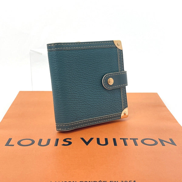 LOUIS VUITTON wallet M91829 Compact zip Suhari leather blue blue Women Second hand