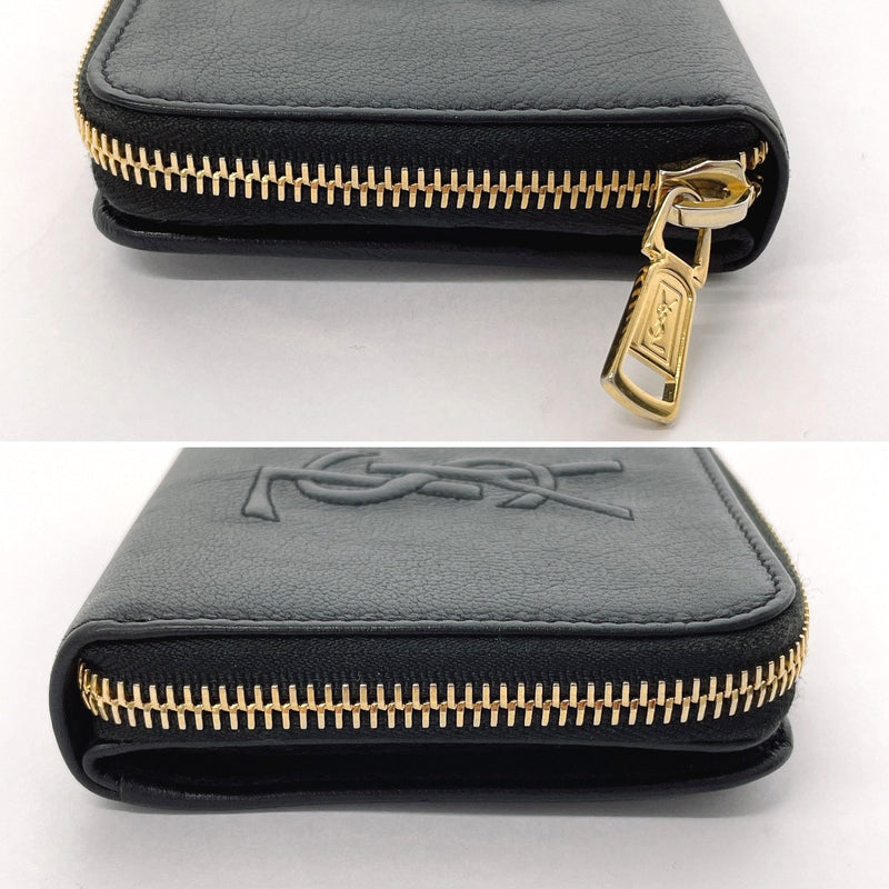 YVES SAINT LAURENT wallet MRT352906Y Compact zip Cassandra leather Black Women Used