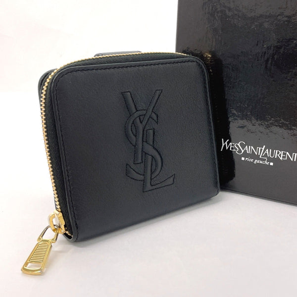 YVES SAINT LAURENT wallet MRT352906Y Compact zip Cassandra leather Black Women Used