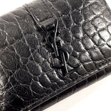 SAINT LAURENT PARIS key holder  438963 Croco embossed six hooks leather Black Women Used