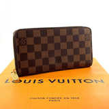 LOUIS VUITTON purse N60015 Zippy wallet Damier Brown unisex Used