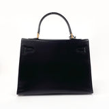 BALLY Handbag Kelly type leather Black Women Used