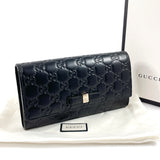 GUCCI purse 388679 ribbon Sima leather Black Women Used