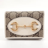 GUCCI Tri-fold wallet 644462 Horsebit GG Supreme Canvas gray gray Women Second hand