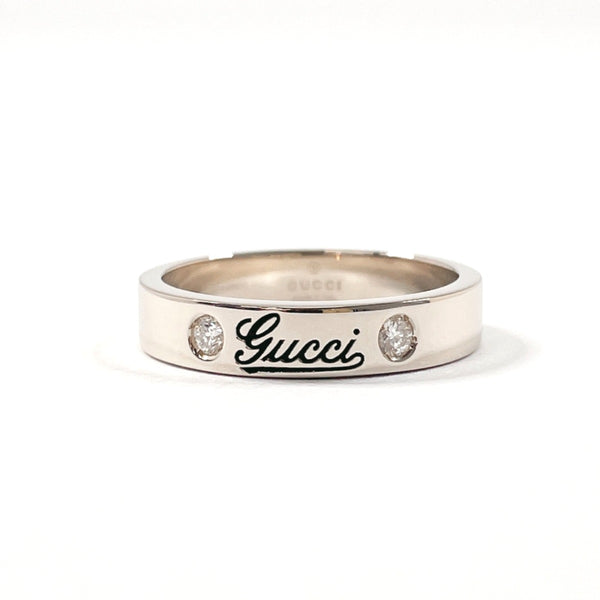 GUCCI Ring Icon print K18 white gold/diamond #US 5 1/2 Silver unisex Second hand